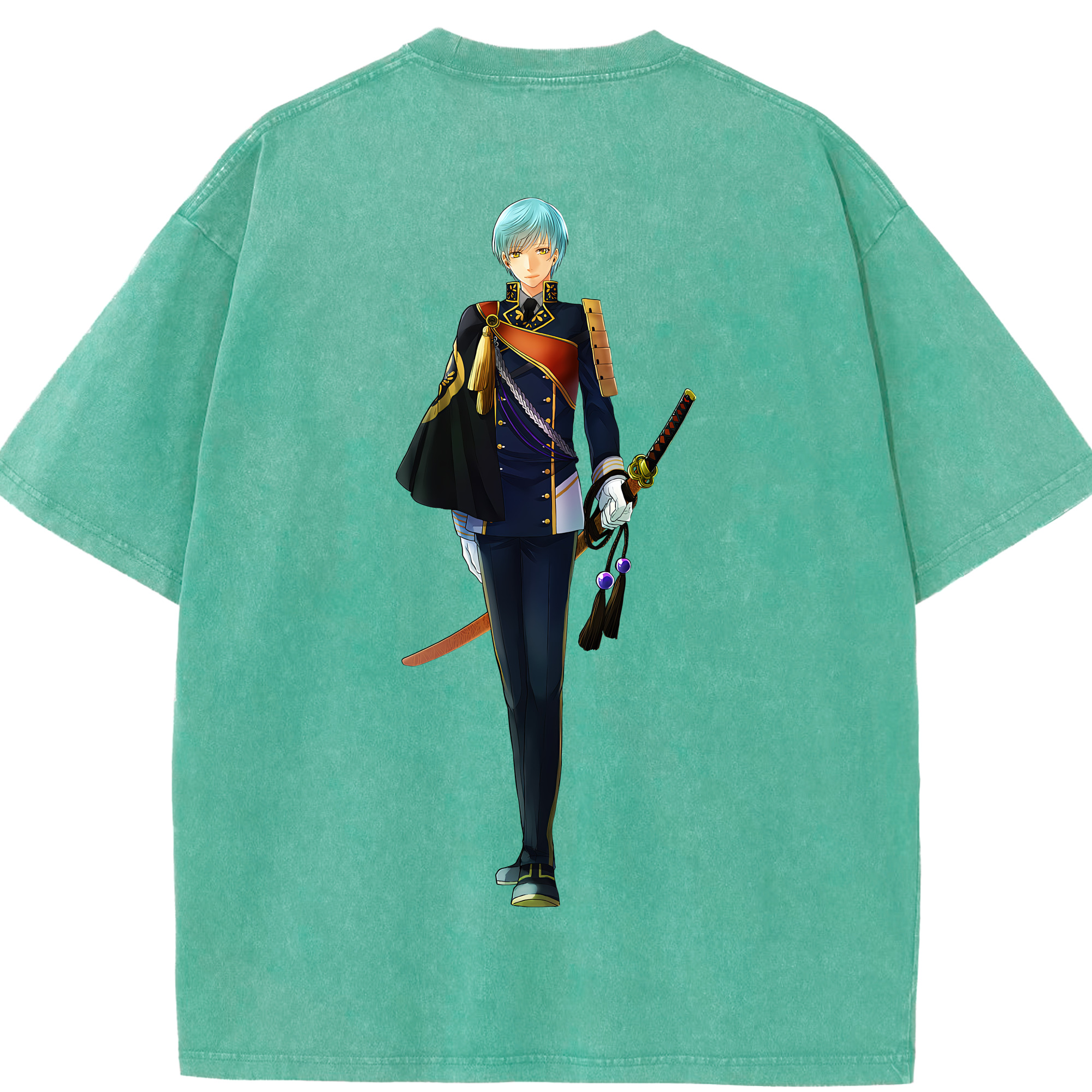 （画像用） 刀剣乱舞 Touken Ranbu 綿100% ヴィンテージ風 半袖Tシャツ（背面プリント）